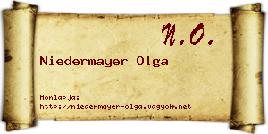 Niedermayer Olga névjegykártya
